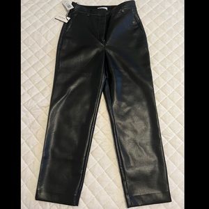 Aritiza Babaton Black Vegan Leather Command Pants NWT
